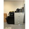Image 1 : L1- Audio office - Group of misc stuff including steel cabinet, wooden box, Multi drawer organizer f