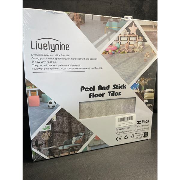 32-Pack of Peel & Stick Floor Tiles (12" x 12" Size) Self-Adhesive Waterproof Floor Tiles; New