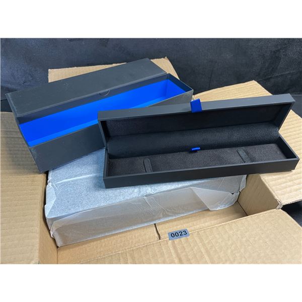 5PC Long Jewelry Necklace Storage Boxes - Black/Blue - New