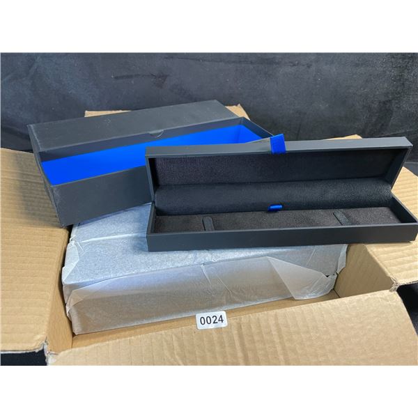 5PC Long Jewelry Necklace Storage Boxes - Black/Blue - New