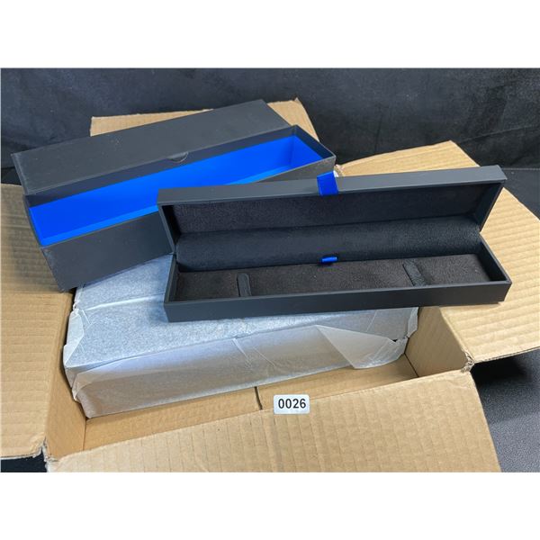 5PC Long Jewelry Necklace Storage Boxes - Black/Blue - New
