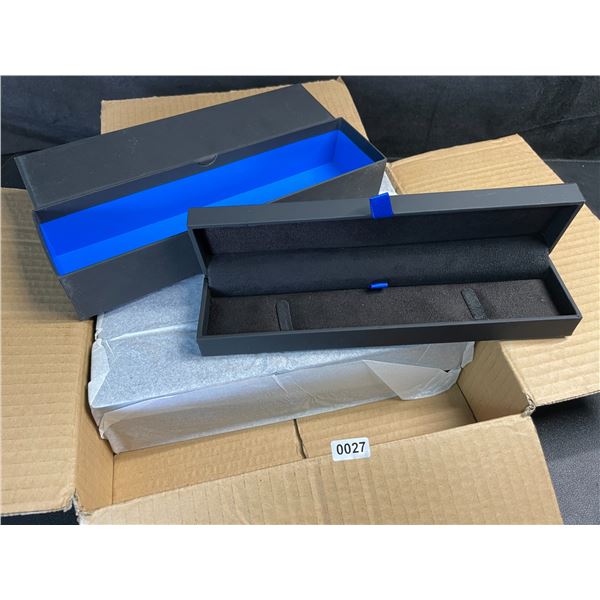 5PC Long Jewelry Necklace Storage Boxes - Black/Blue - New