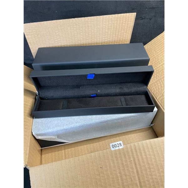 5PC Long Jewelry Necklace Storage Boxes - Black/Blue - New