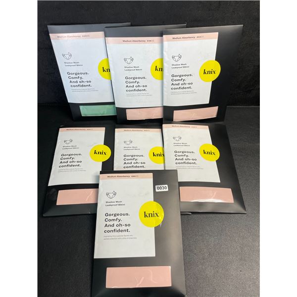 7 KNIX Leakproof Shadow Mesh Bikini Underwear for Women (Size XL) - Assorted Colours - New