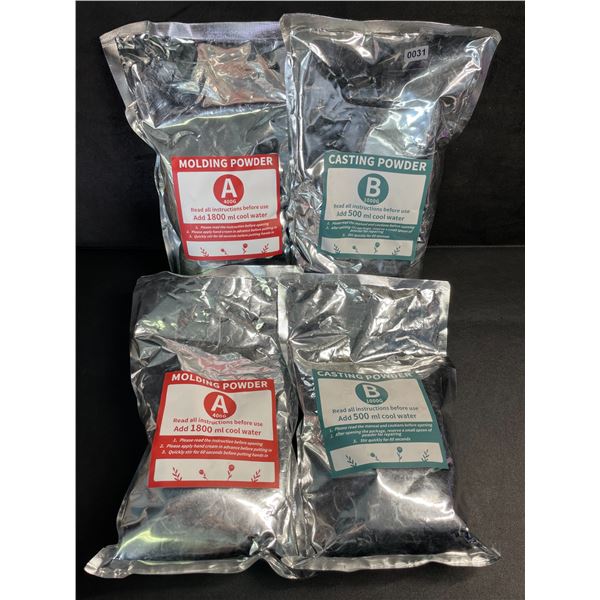4 Bags of Casting/Molding Powder (2x Part A, 2x Part B) - New