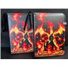 Image 1 : 2 Premium Leather Pokemon Card Storage Binders - Charizard/Squirtle Design (Holds 400 Cards) New