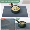 Image 2 : Set of 6 Woven Vinyl Placemats for Dining/Kitchen table - Non-Slip/Easy to Clean Table Mats - New