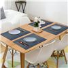 Image 5 : Set of 6 Woven Vinyl Placemats for Dining/Kitchen table - Non-Slip/Easy to Clean Table Mats - New