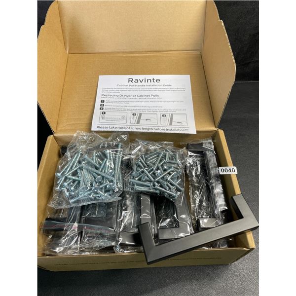 25-Pack of Ravinte 4-Inch Cabinet Handles/Drawer Pulls with Hardware - Black - New