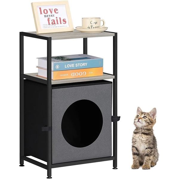 1 Indoor Hidden Cat House Bed/End Table with Storage - New in Box (Assembly Req'd*)