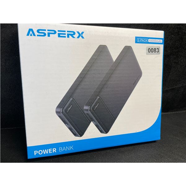 2-Pack of Asperx 10,000mAh Power Banks/Portable Chargers - Brand New