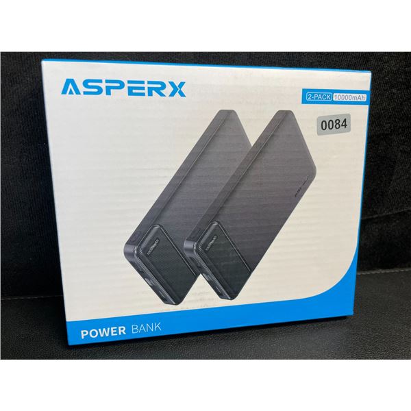 2-Pack of Asperx 10,000mAh Power Banks/Portable Chargers - Brand New