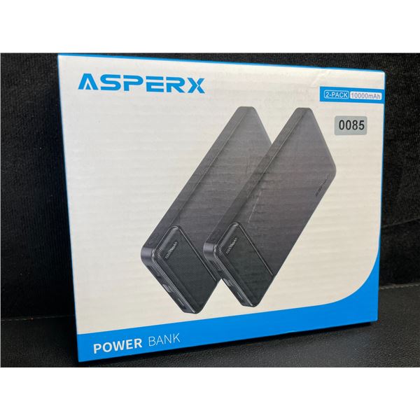 2-Pack of Asperx 10,000mAh Power Banks/Portable Chargers - Brand New