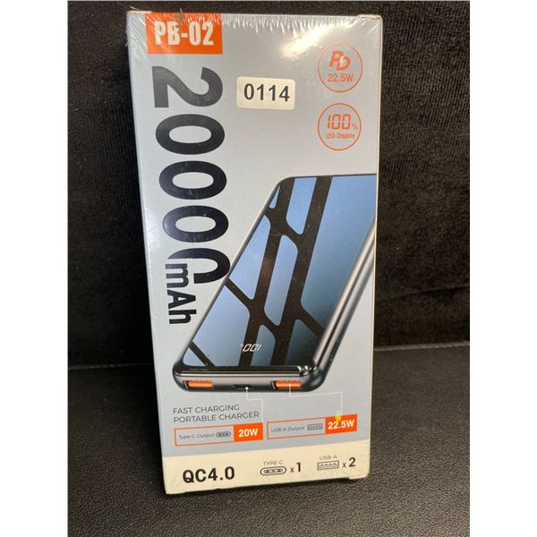 1 High-Capacity Power Bank (20,000mAh) Fast Charging Portable Charger - New Sealed