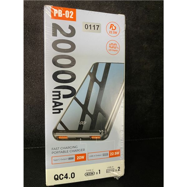 1 High-Capacity Power Bank (20,000mAh) Fast Charging Portable Charger - New Sealed