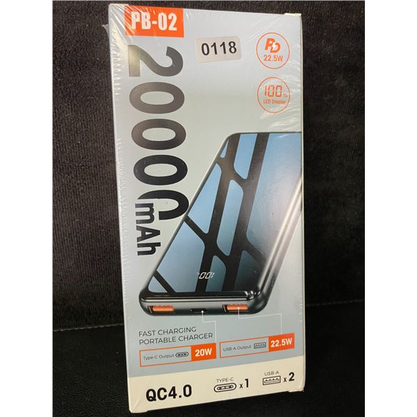 1 High-Capacity Power Bank (20,000mAh) Fast Charging Portable Charger - New Sealed