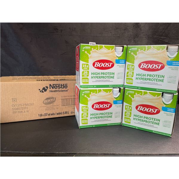 24-Pack Case of Nestle Boost High Protein Vanilla Meal Replacement Drinks; 4x 6-packs (237ml) New