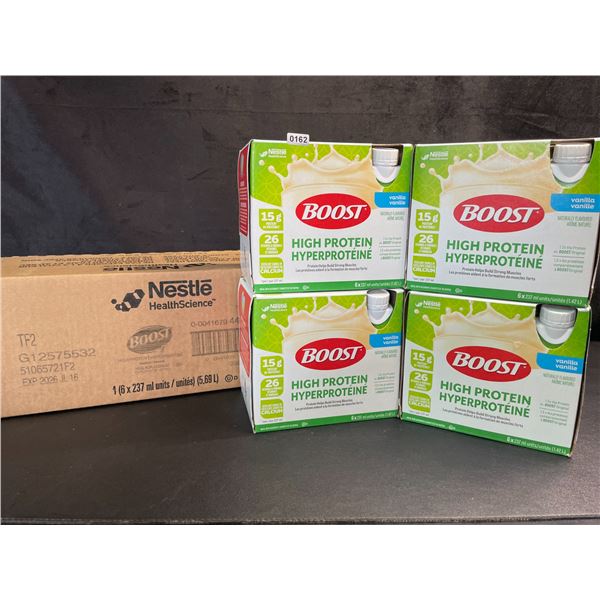 24-Pack Case of Nestle Boost High Protein Vanilla Meal Replacement Drinks; 4x 6-packs (237ml) New