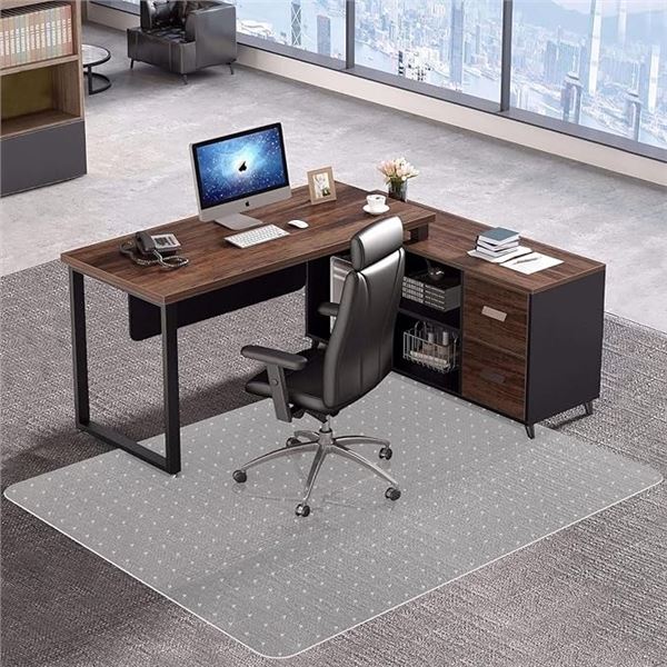 1 Amyracel Large Office Chair Mat for Low Pile Carpet (46" x 96") Clear Easy-Glide Desk Mat - New