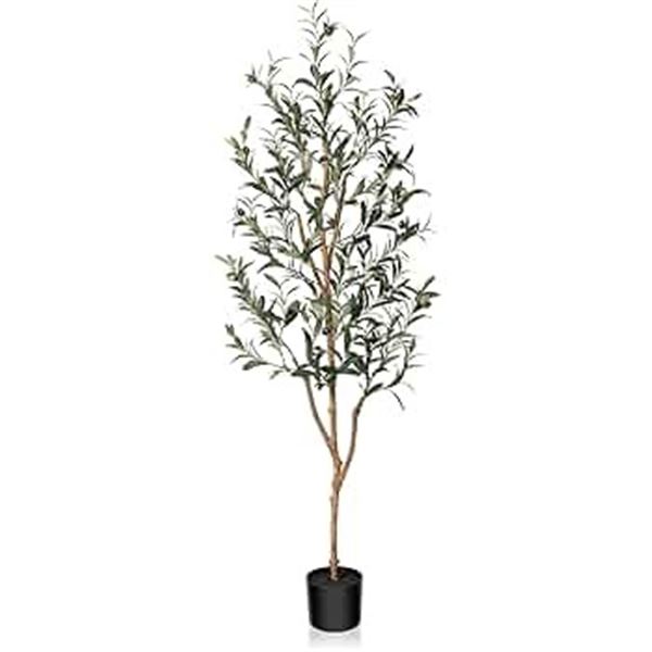 1 5FT Tall Artificial Olive Tree; Faux Potted Olive Tree Plant - New in Box