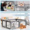 Image 11 : 1 Palopalo Baby Playpen (71" x 59") XL Playard for Babies/Toddlers - Grey - New in Box