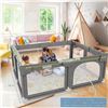 Image 2 : 1 Palopalo Baby Playpen (71" x 59") XL Playard for Babies/Toddlers - Grey - New in Box