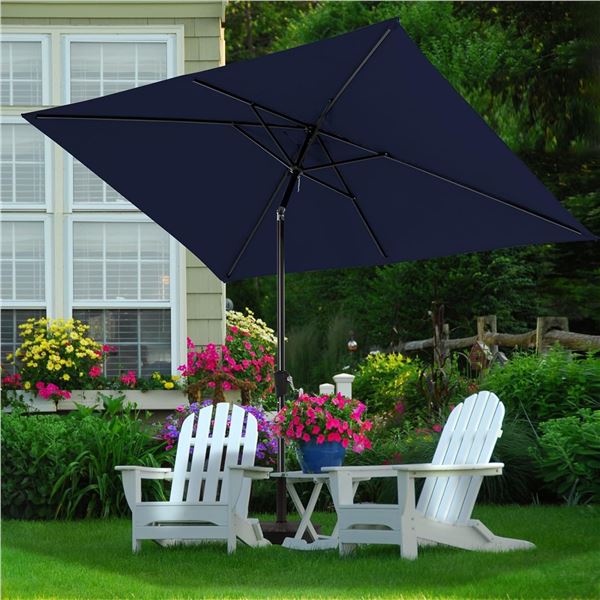 1 Ammsun Patio Umbrella for Outdoors (6.5FT x 4.2FT Size) - Navy Blue - New in Box