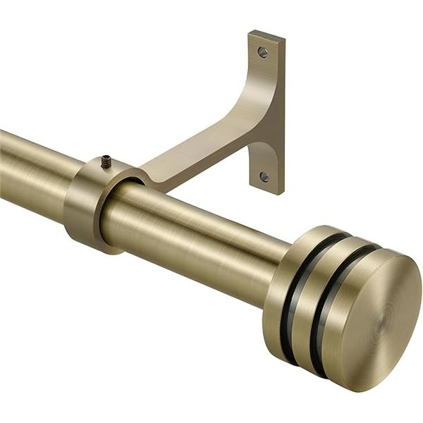 Single Telescoping Curtain Rod for Windows (Large 72" to 144") Heavy Duty Curtain Rod; Bronze - New