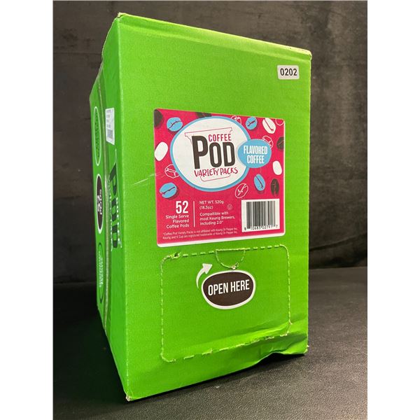 1 Box of 52 Coffee Pods Variety Pack - Flavoured Coffee (52 Single Serve Keurig K-Cups) - New