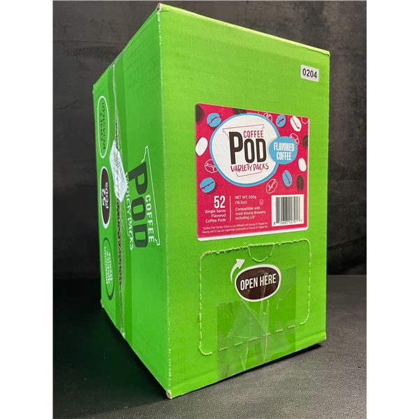 1 Box of 52 Coffee Pods Variety Pack - Flavoured Coffee (52 Single Serve Keurig K-Cups) - New