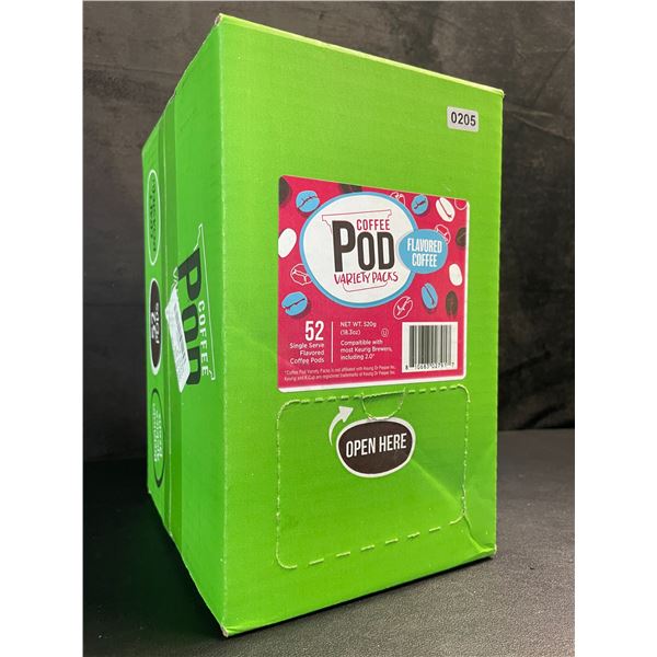 1 Box of 52 Coffee Pods Variety Pack - Flavoured Coffee (52 Single Serve Keurig K-Cups) - New