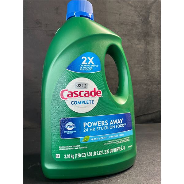 1 Large Jug of Cascade Complete Liquid Dishwasher Detergent - Fresh Scent with Dawn - 3.40kg - New