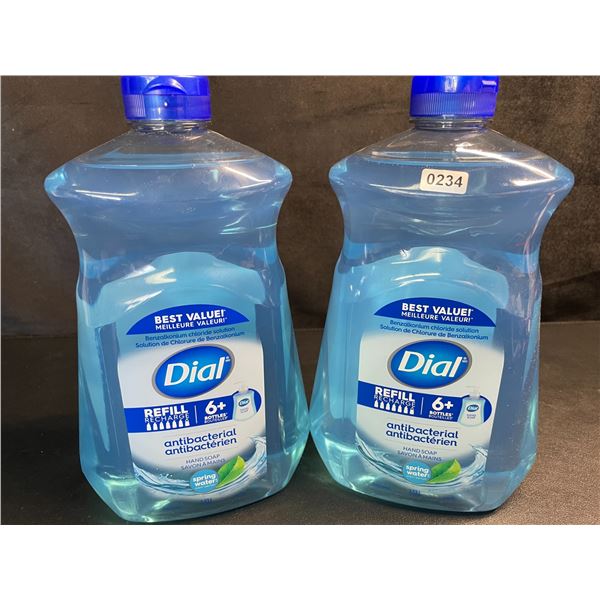 2 Dial Antibacterial Hand Soap Refills - Spring Water Scent (1.53L Each) - New