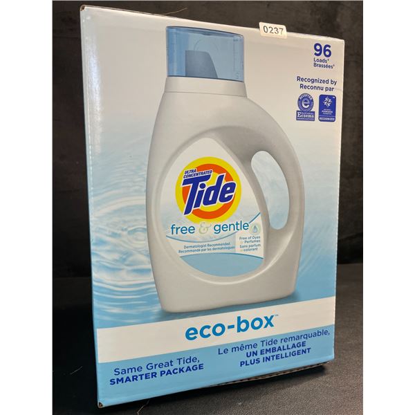 1 Tide Ultra Concentrated Free & Gentle Eco-Box Liquid Laundry Detergent - 3.1L/96 Loads - New