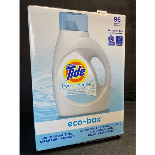 1 Tide Ultra Concentrated Free & Gentle Eco-Box Liquid Laundry Detergent - 3.1L/96 Loads - New