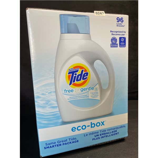 1 Tide Ultra Concentrated Free & Gentle Eco-Box Liquid Laundry Detergent - 3.1L/96 Loads - New
