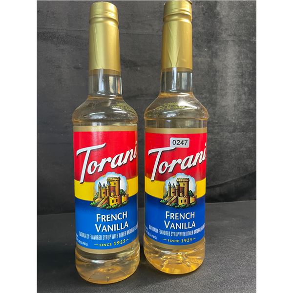 2 Torani French Vanilla Flavored Syrups (750ml) - New Sealed (BB: 18-NOV-2026)