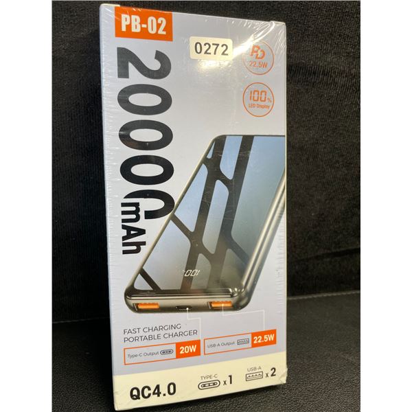 1 High-Capacity Power Bank (20,000mAh) Fast Charging Portable Charger - New Sealed