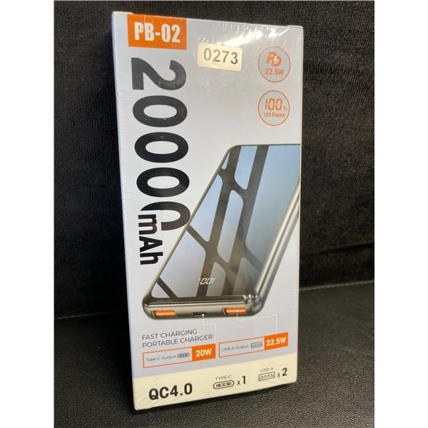 1 High-Capacity Power Bank (20,000mAh) Fast Charging Portable Charger - New Sealed