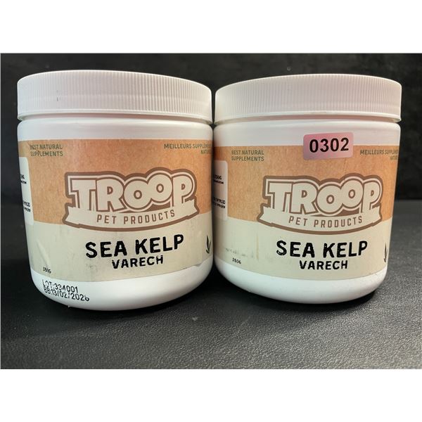 2 Tubs of TROOP Pet Products Sea Kelp Natural Pet Supplement - 350g - New Sealed (BB: 13/02/2028)