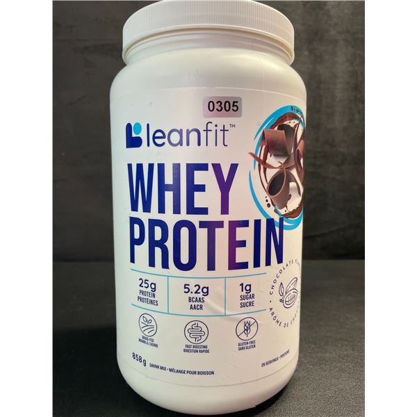 1 Tub of LeanFit Whey Protein Drink Mix; Chocolate Flavor - 858g - New (Exp: 2027/03)