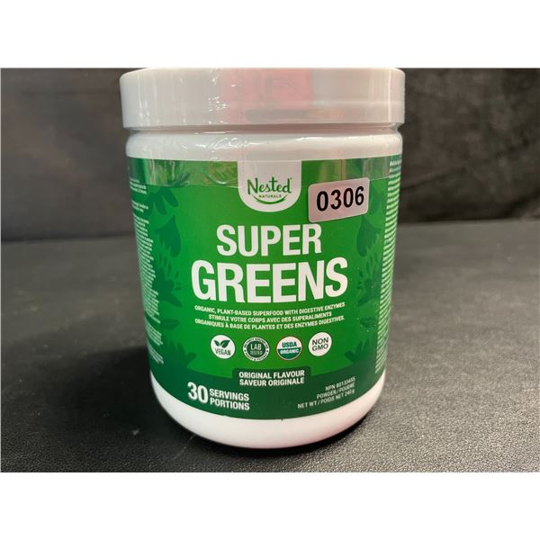 1 Tub of Nested Naturals Super Greens Organic Plant-Based Superfood (240g) - New