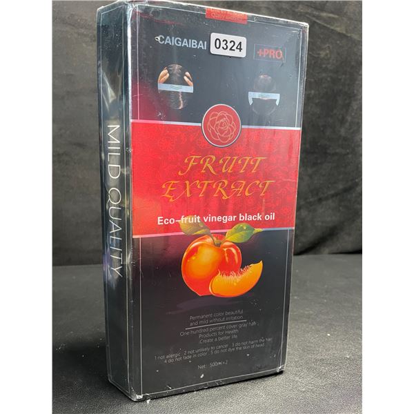 1 Box of CAIGAIBAI Hair Color Cream; Eco-Fruit Vinegar Black Oil, 500ml x 2 Bottles - New
