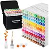 Image 1 : 100-Color Set of Anymark Dual-Tip Alcohol Markers/Artist Markers for Drawing & Coloring - New