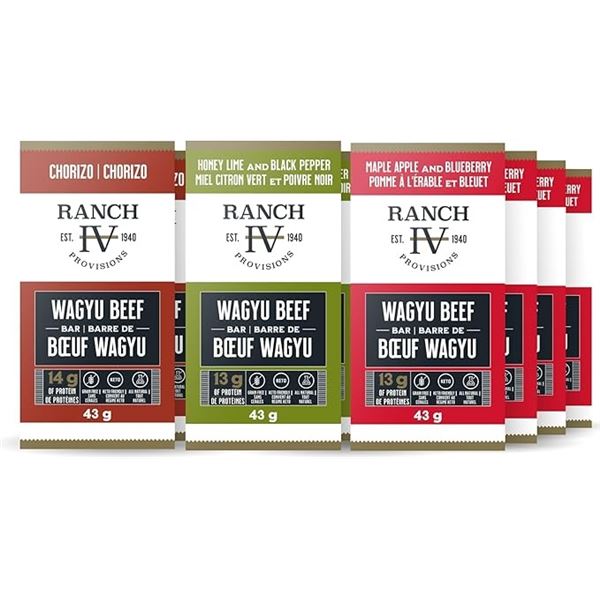 1 Box of Thrive Provisions Waygu Beef Bars - Variety Pack - 12 x 43g Bars - New