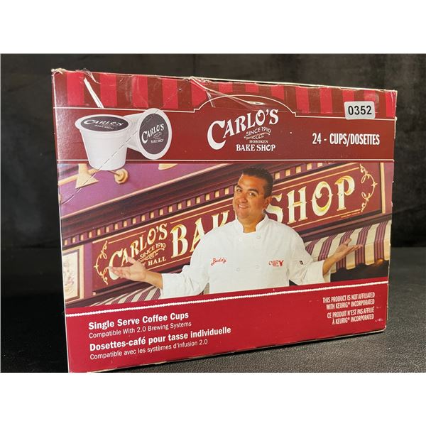 1 Box of Carlo's Bake Shop Raspberry Truffle Single Serve Coffee Pods - 24 Pods - New