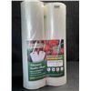 Image 1 : 2 Large Rolls of Vacuum Sealer Bags - 11" x 50Ft Per Roll - New