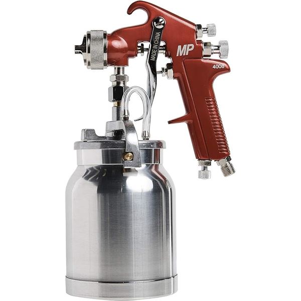1 Astro Pneumatic 4008 Spray Gun with Cup; Red Handle - 1.8mm Nozzle - New