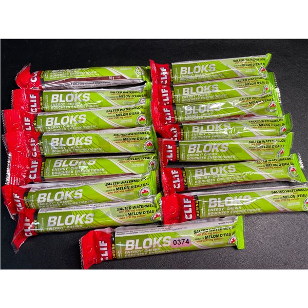 15 CLIF Athlete Series BLOKS Energy Chews Packets - Salted Watermelon (60g) - New