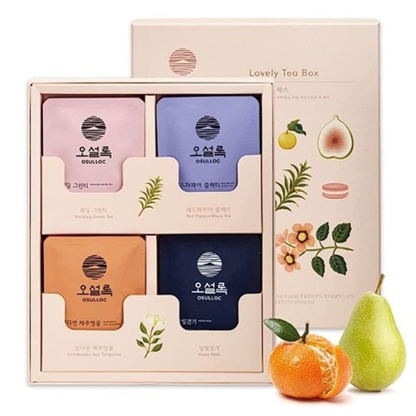 1 OSULLOC Lovely Tea Gift Box Set (12 Count/4 Flavors) Premium Korean Tea Sampler Set - New